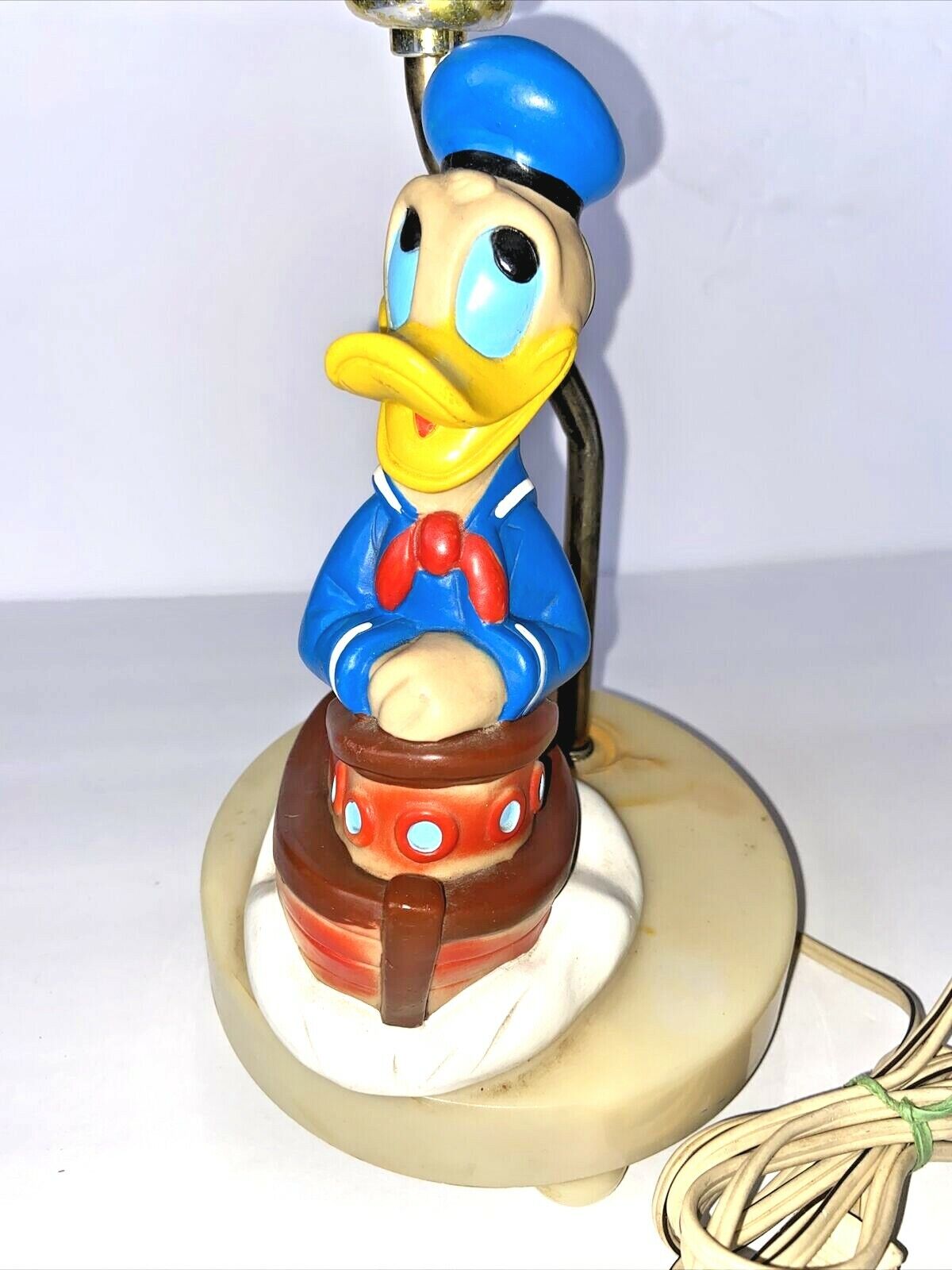 Vintage Walt Disney Donald Duck in a Tugboat Lamp Base WORKS No Shade 11.5\