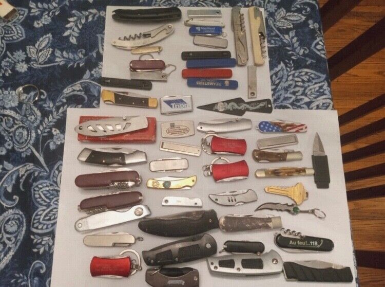 HUGE 50 PLUS KNIVES ZIPPO CASE FROST UNITED TAYLOR AND MORE USA JAPAN N OTHERS