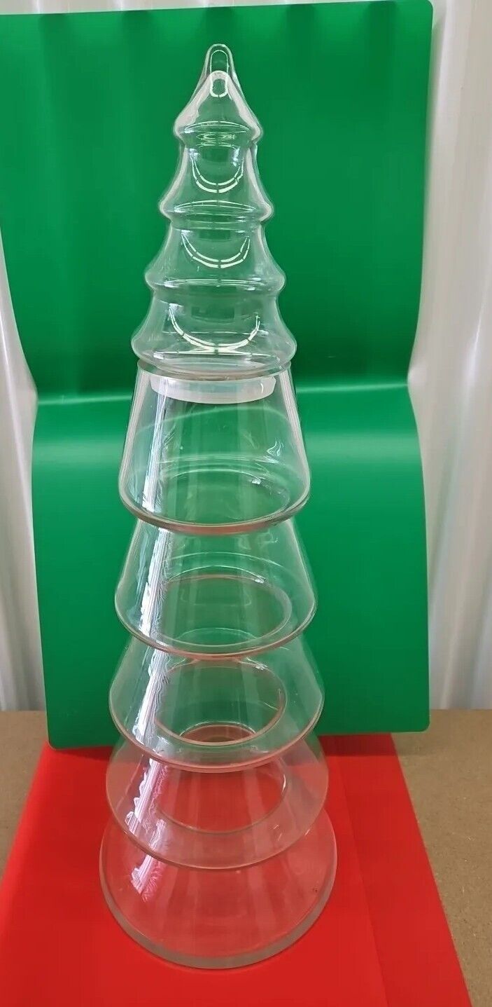Vintage Huge Glass Christmas Tree 25” Apothecary Jar 2-Piece Lid