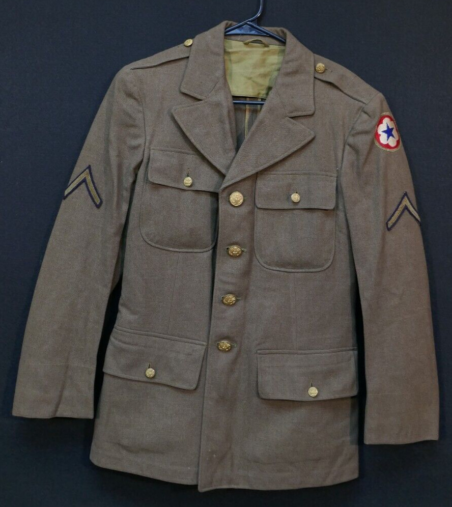 WWII US Army Service Forces PFC Class A Uniform Coat 37S Dated 1942 \'J. DONAHUE\'