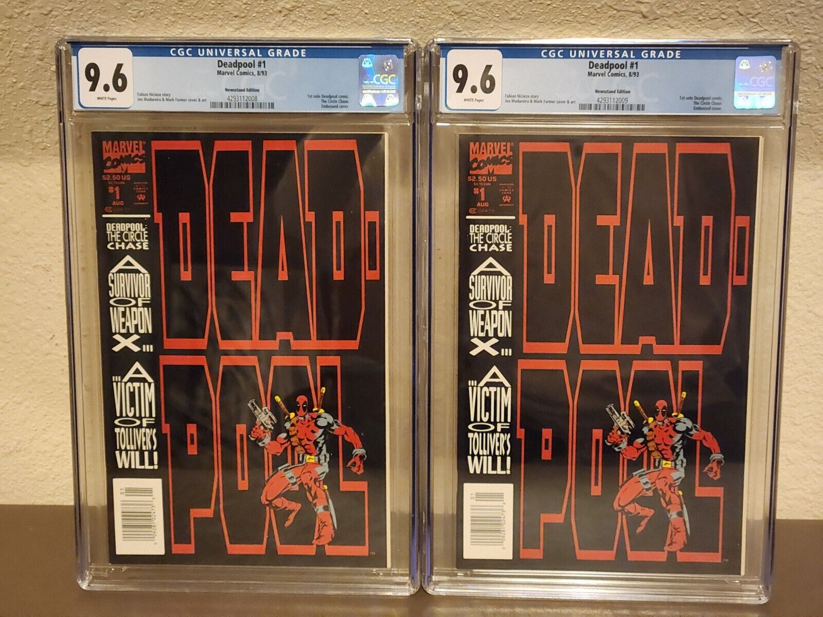 1993 Deadpool Circle Chase #1 CGC 9.6 Newsstand Set 2 Rare 1st solo book Liefeld
