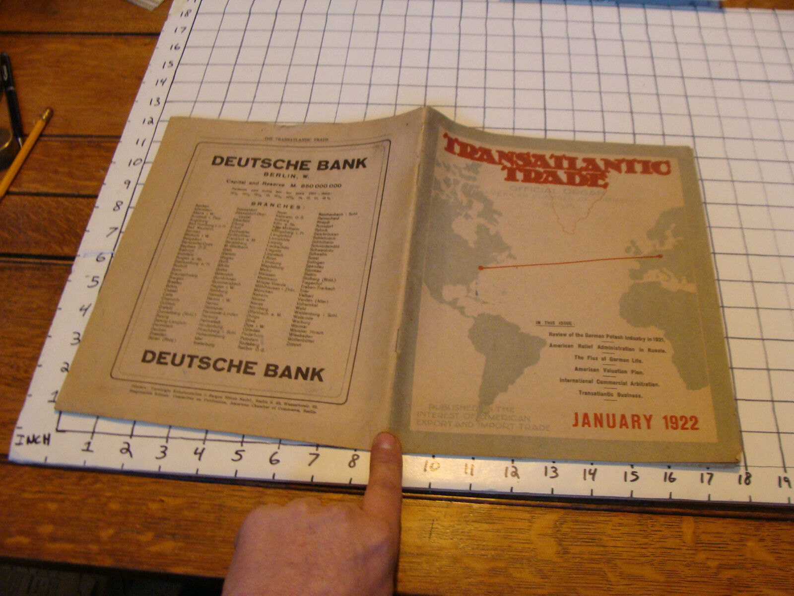vintage paper:TRANSATLANTIC TRADE jan. 1922 BERLIN GERMANY MAGAZINE