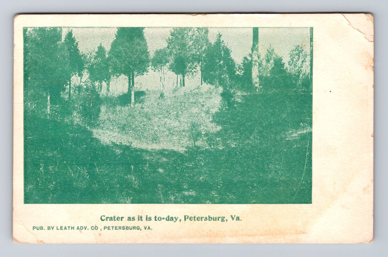 Petersburg VA-Virginia, Crater At It is Today, Antique, Vintage Postcard