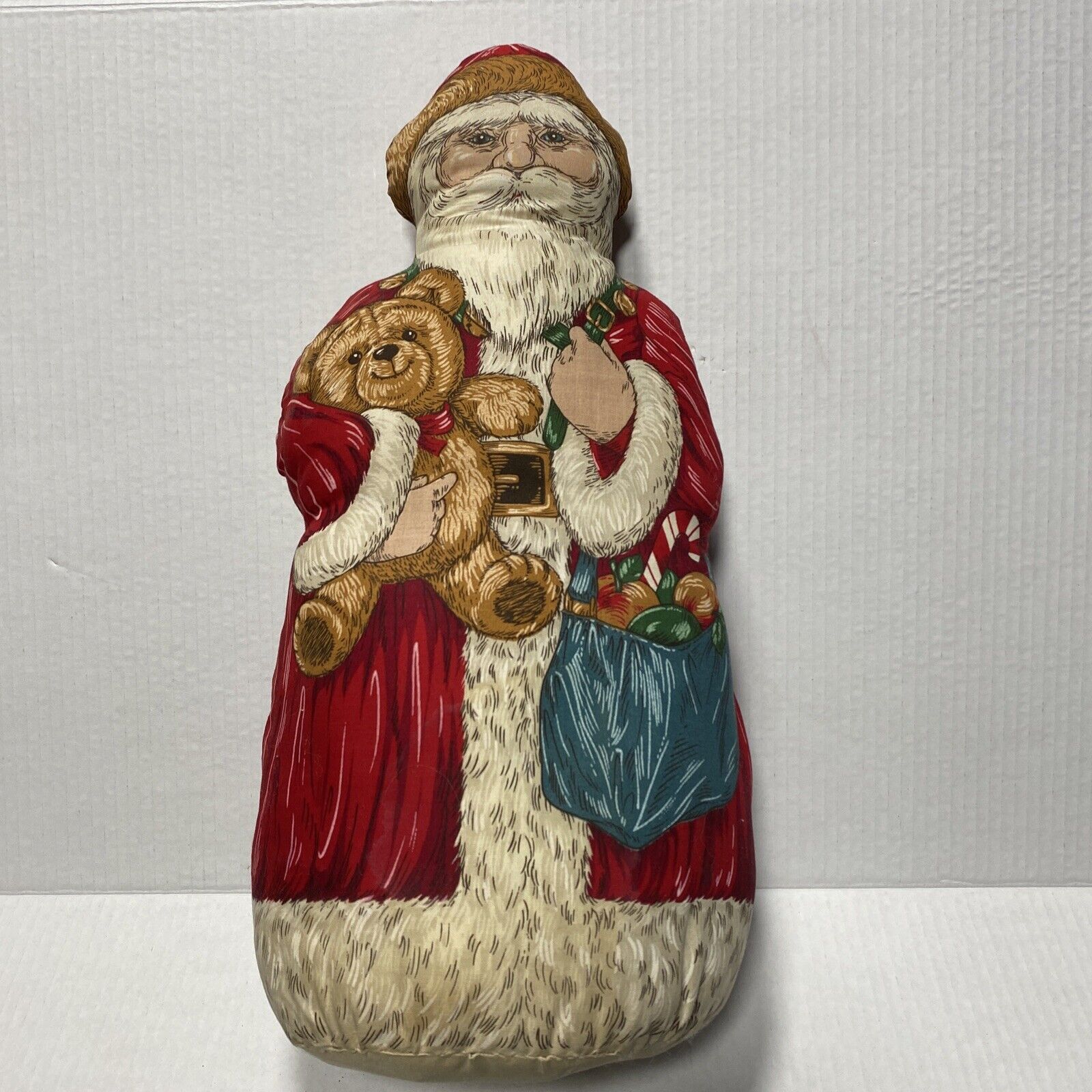 Vintage Stuffed Christmas Santa Weighted Bottom 18.5\