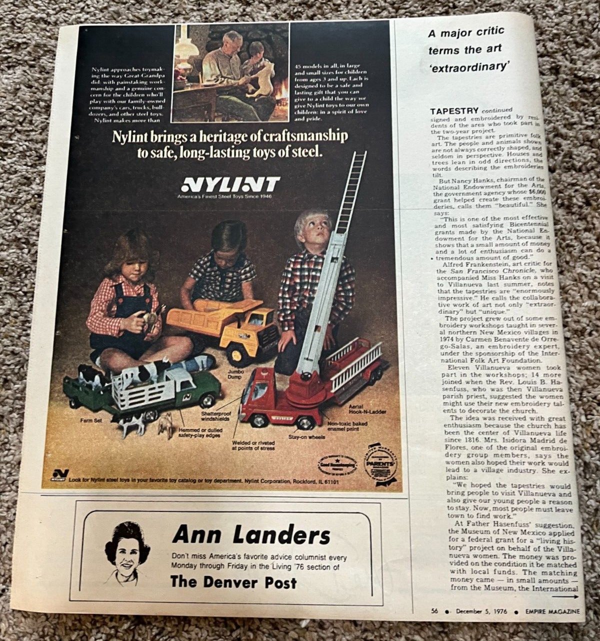 1976 Nylint Steel Toys Trucks Newspaper Ad