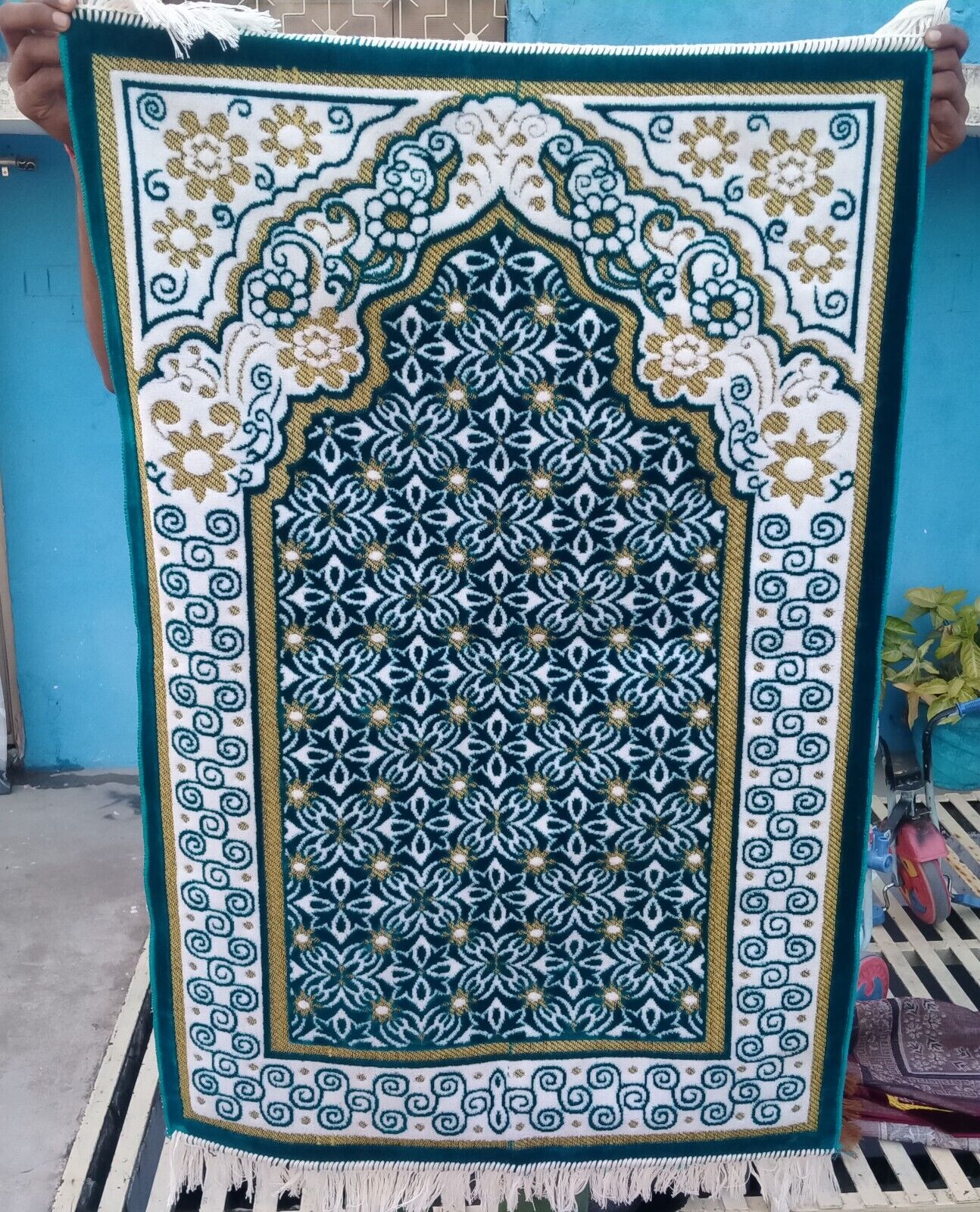 Muslim Quilted Prayer Rug,Islamic Prayer Mat Sajjada Janamaz Shahada Gift