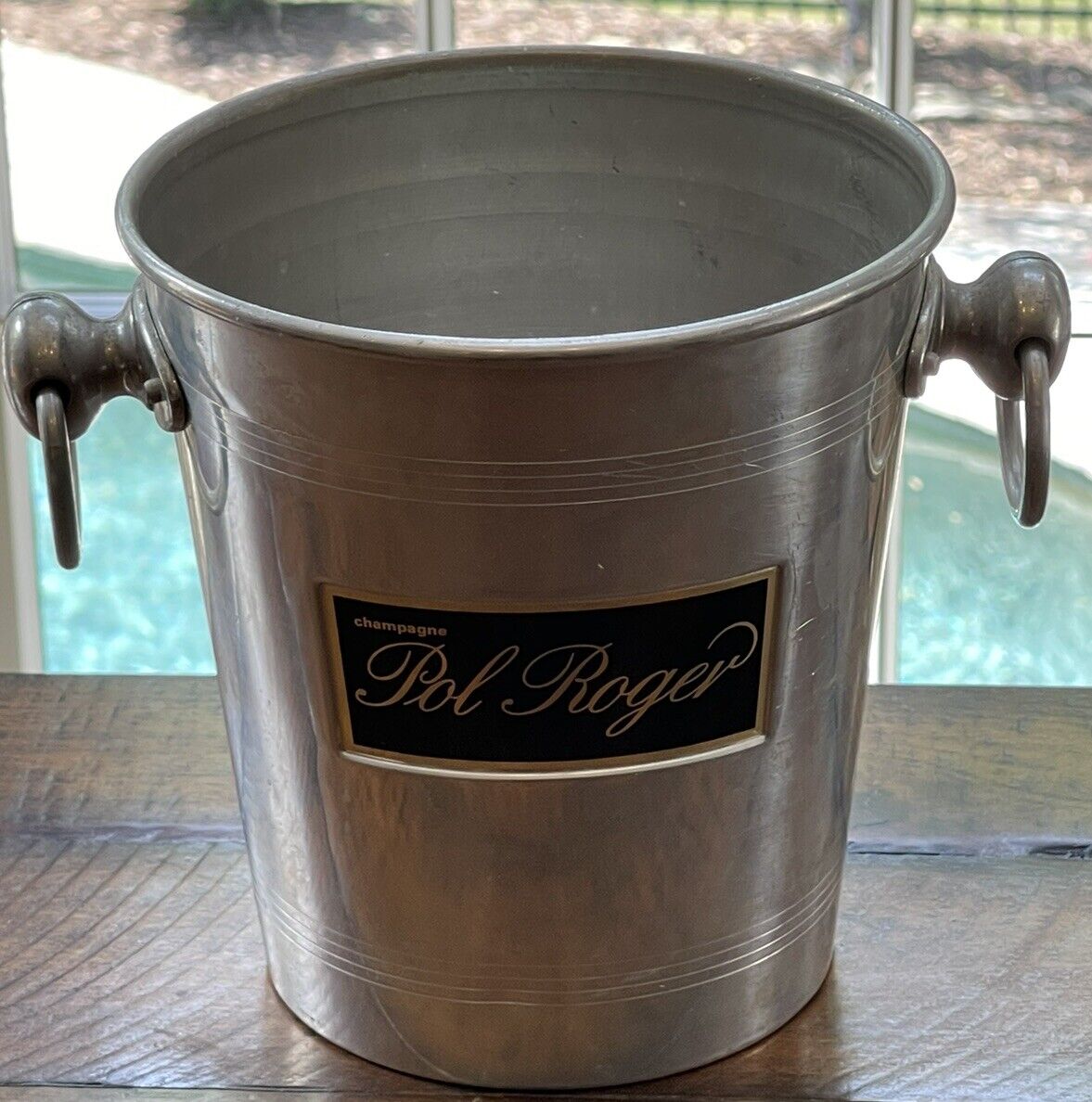 Rare Early 20thC  French Pol Roger Champagne Bucket Black & Gold Label Vintage