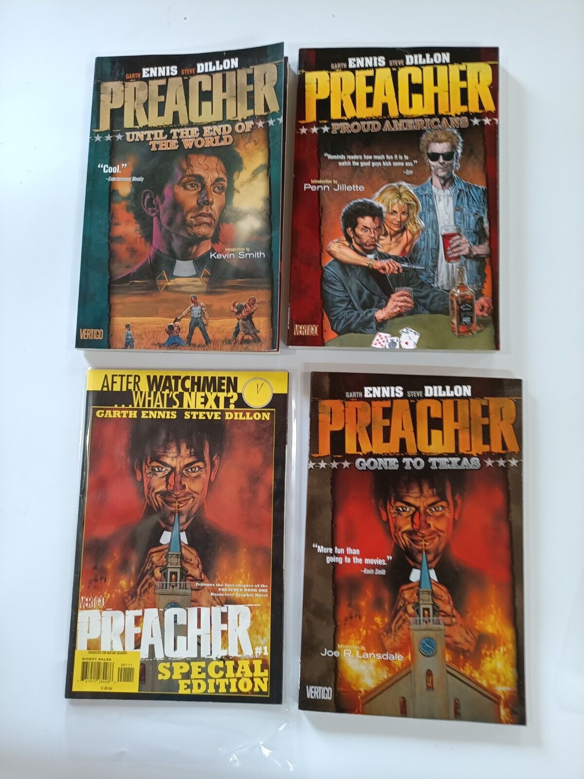 Lot of 4 Preacher Graphic Novel Vertigo Graphic Novel Ennis Dillon
