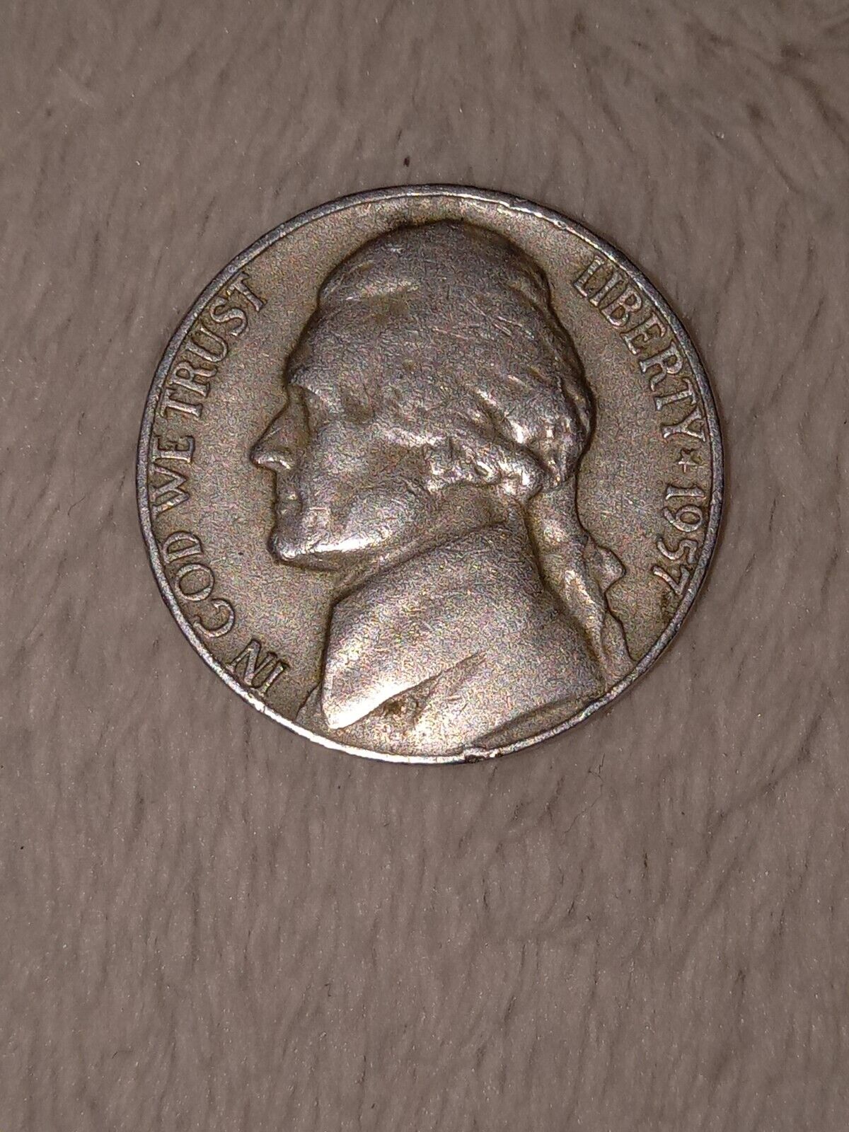1957 Jefferson Nickel No Mint Mark
