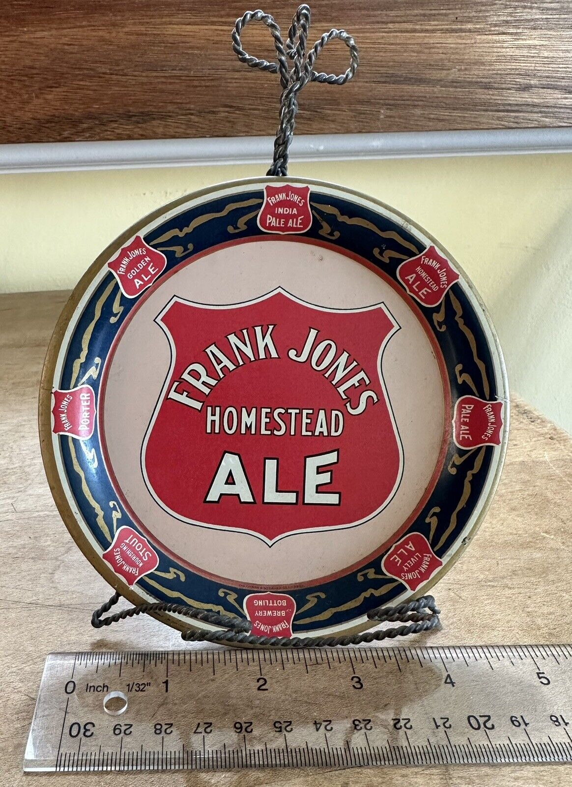 Excellent Condition Frank Jones Ale Brewery Tip Tray + Original Metal Stand