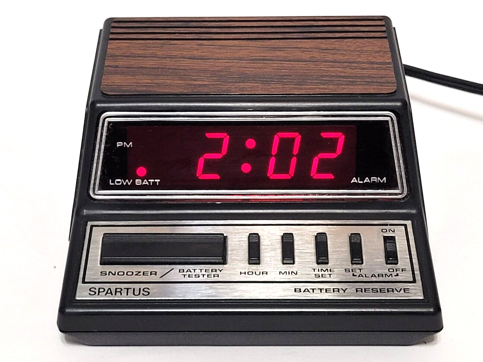 VTG SPARTUS 1104  Alarm Clock RED led display 1970\'s/1980s TESTED  GORGEOUS 