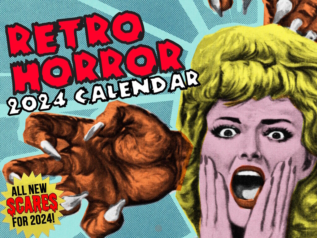 Retro Horror Calendar 2024 Vintage Wall Calendar Monthly