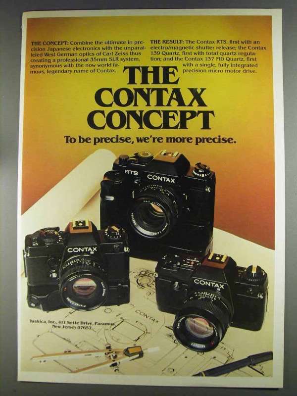 1980 Contax RTS, 139 Quartz, 137 MD Quartz Cameras Ad