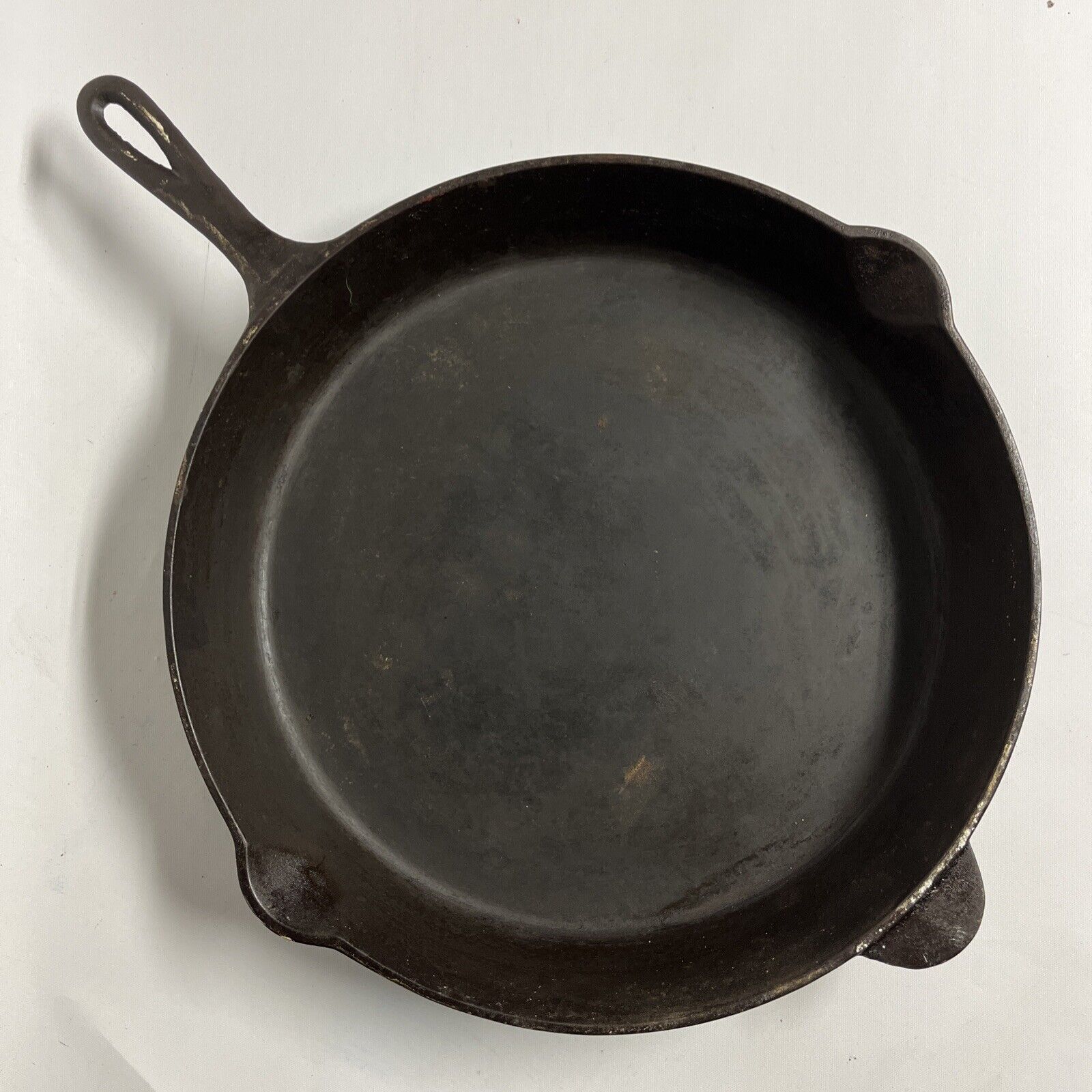 Vintage Lodge 3 Notch #14 Cast Iron Skillet Pan 15 Inch Large Cook Ware
