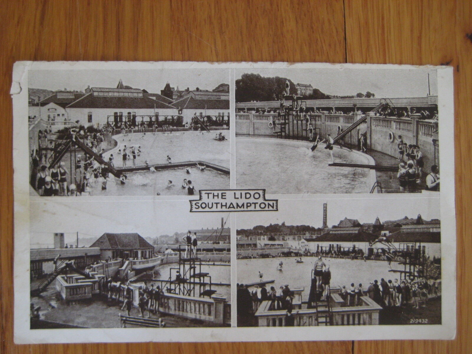 vintage 1940's The Lido Southampton B&W 4 PHOTO postcard pool hampshire england