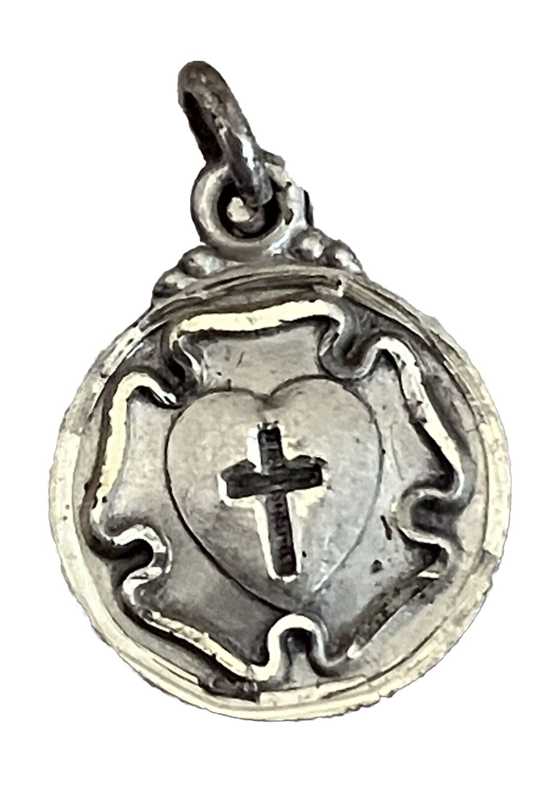Vintage I Am A Lutheran Hayward Sterling Silver Religious Medal Charm