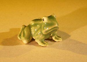 Frog Miniature Bonsai Figurine Green Ceramic Japanese Style 1.5\