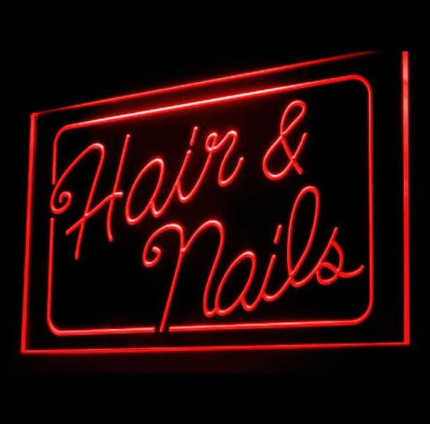 Hair & Nails Beauty Salon Irresistible Display LED Light Neon Sign