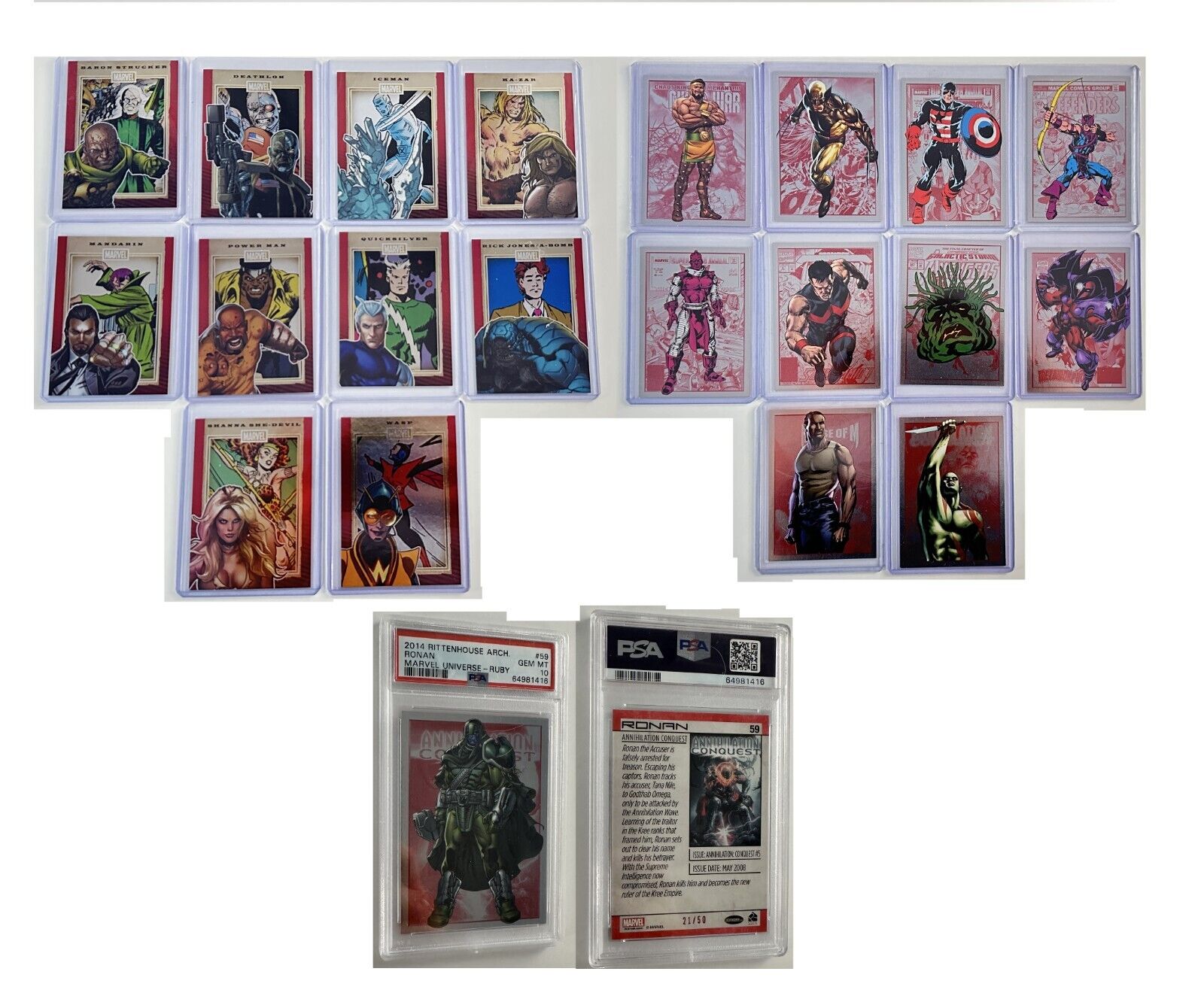 2014 Marvel Universe & 75th Anniversary RUBY LOT 21 TOTAL CARDS INCL 1 PSA 10