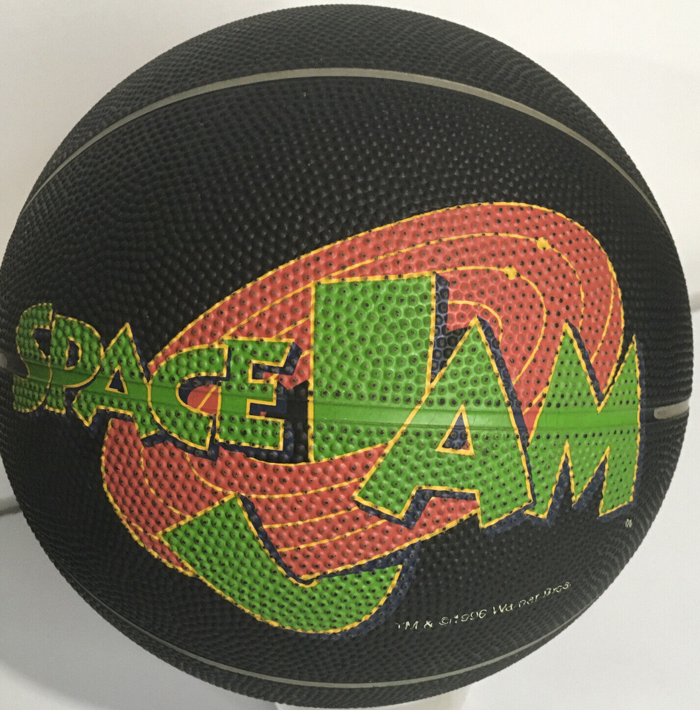 Vintage Space Jam Spell Out Logo 1996 Basketball Spalding 1990s Black Ball