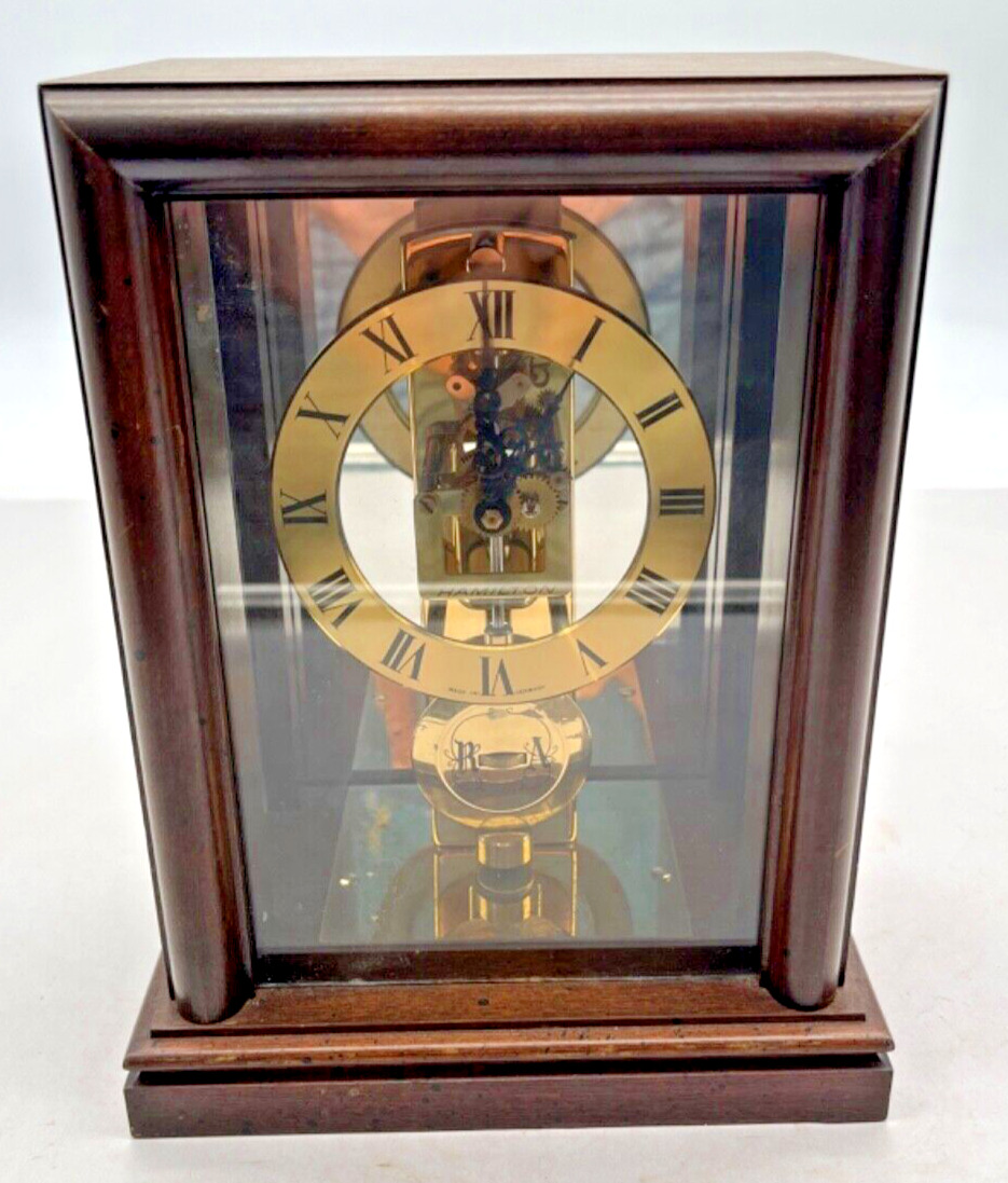 Vintage Hamilton Germany Skeleton Clock Quartz