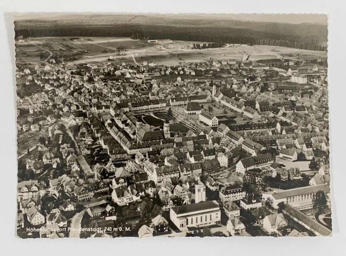 Aerial View Hohenluftkurort Freudenstadt Germany RPPC Real Photo Postcard