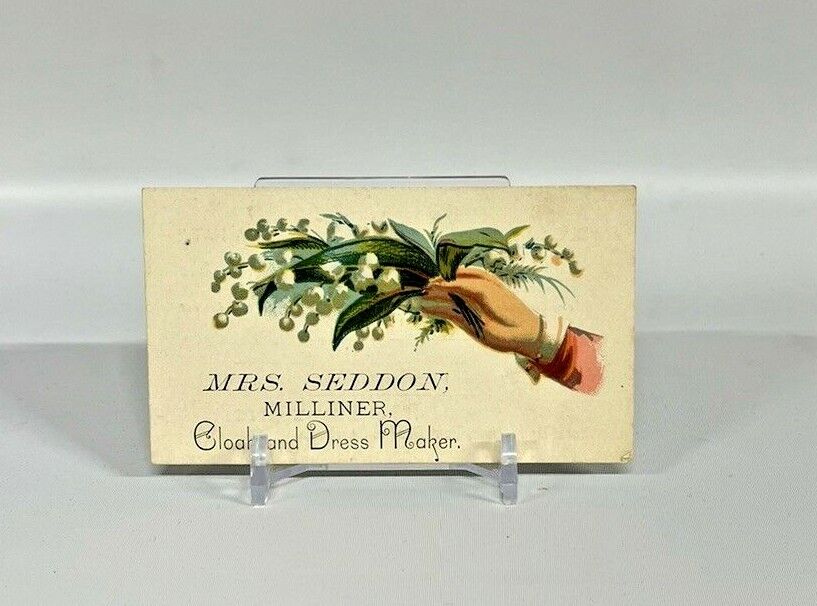 Victorian Trading Card Mrs. Seddon Milliner Cloak & Dress Maker