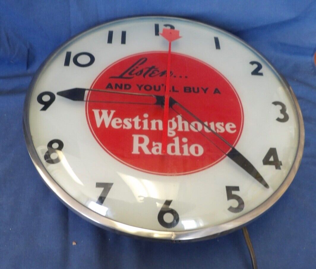 Vintage 1950's Westinghouse Radio Advertising“Listen and You’ll Buy” Clock