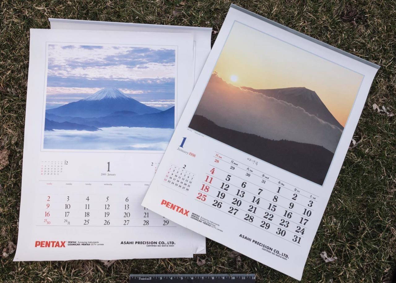 Lot of 2 Pentax Asahi Camera Calendar 1998 2000