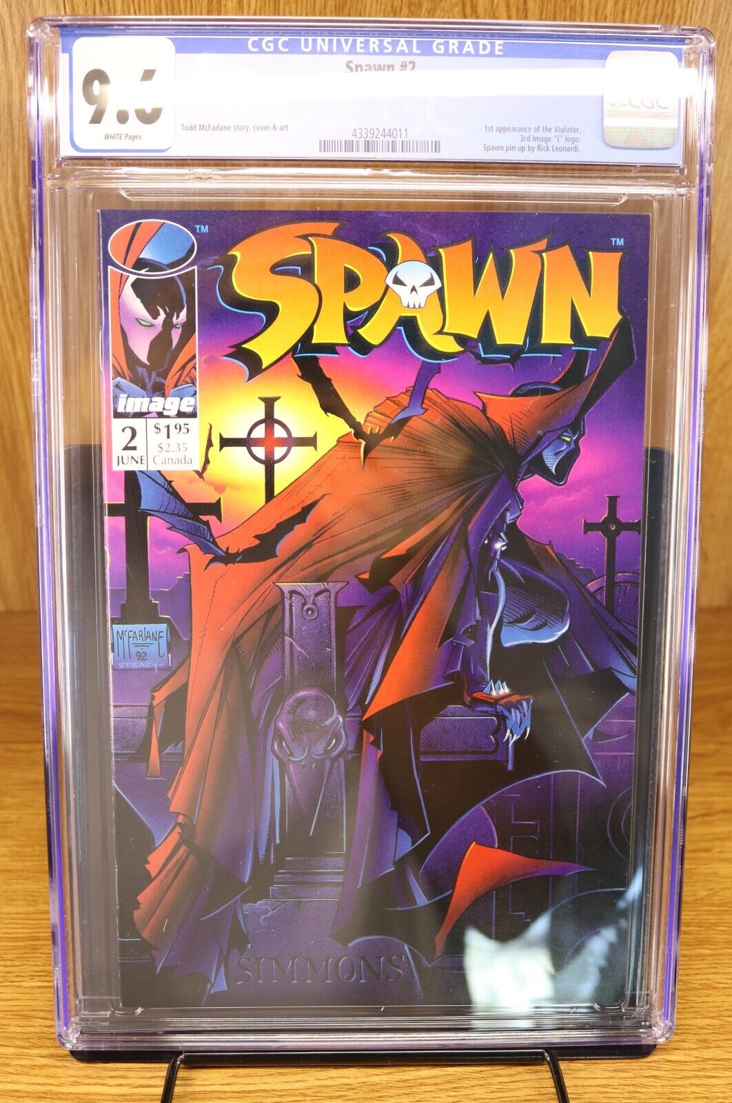 Spawn #2, CGC 9.6; Image Comics, 1st App of Violator