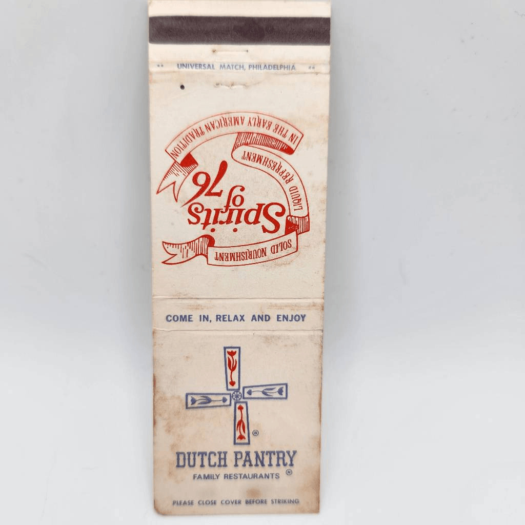 Vintage Matchcover Dutch Pantry Family Restaurants Spirits of 76 Bar