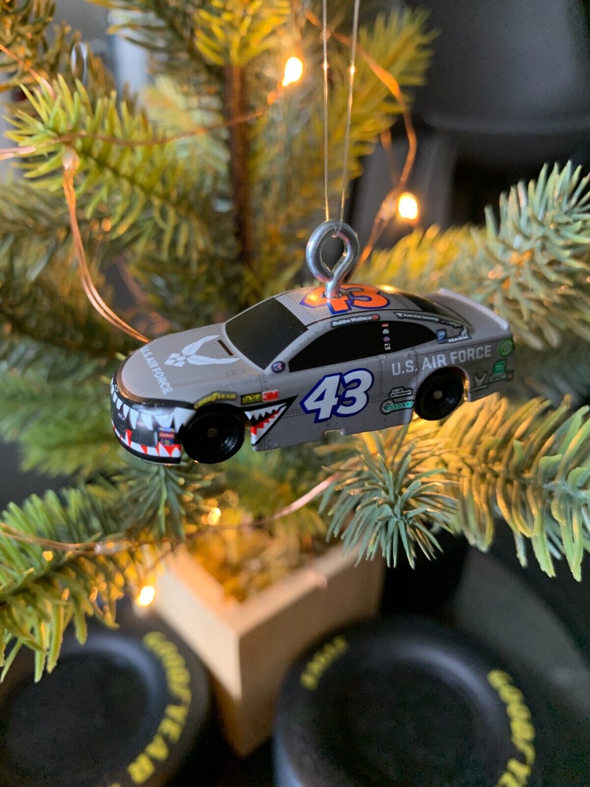 U.S. Air Force Shark # 43 NASCAR Christmas Ornament 1:87 Scale