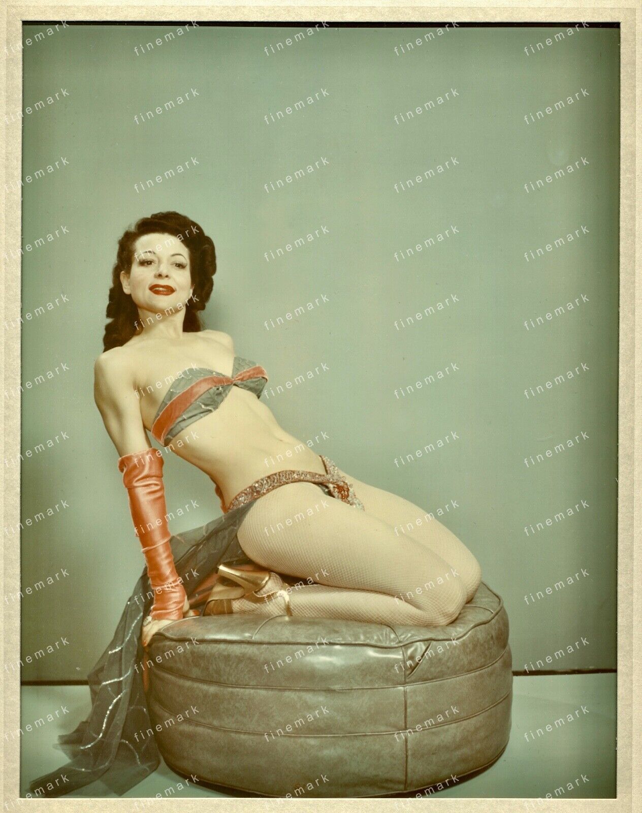 1950 PHOTOGRAPH VINTAGE ORIGINAL ROSE LA ROSE BURLESQUE ANSCO HIGH GLOSS COLOR 2
