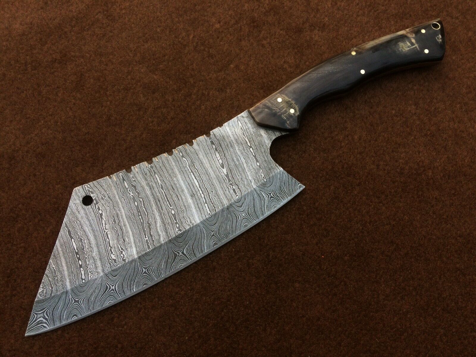 Custom Handmade Damascus Steel Professional Chef Knife,Meat Cleaver,BushCarft 9