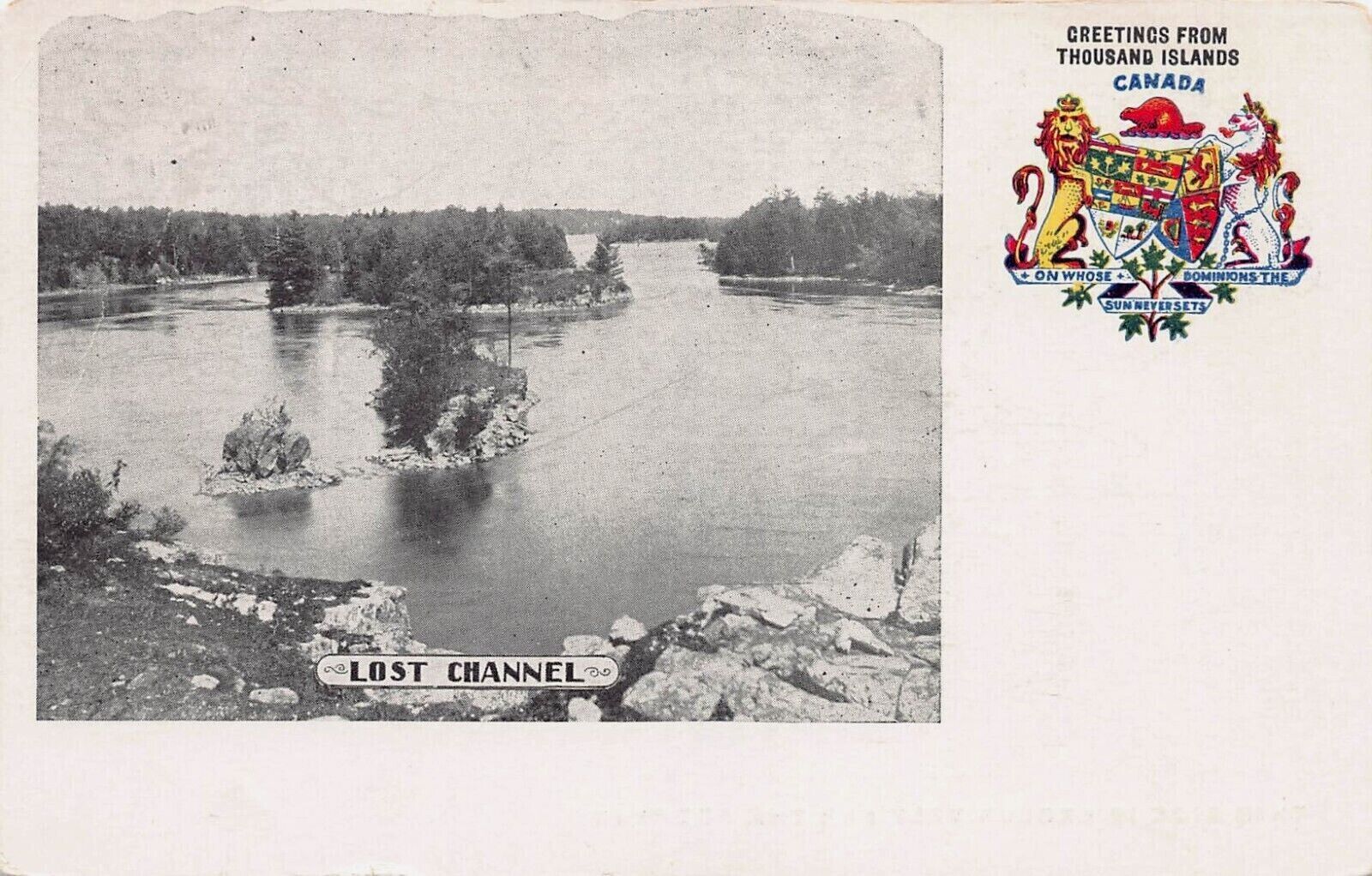 Greetings from Thousand Islands, Canada, Very Early Postcard, Unused 