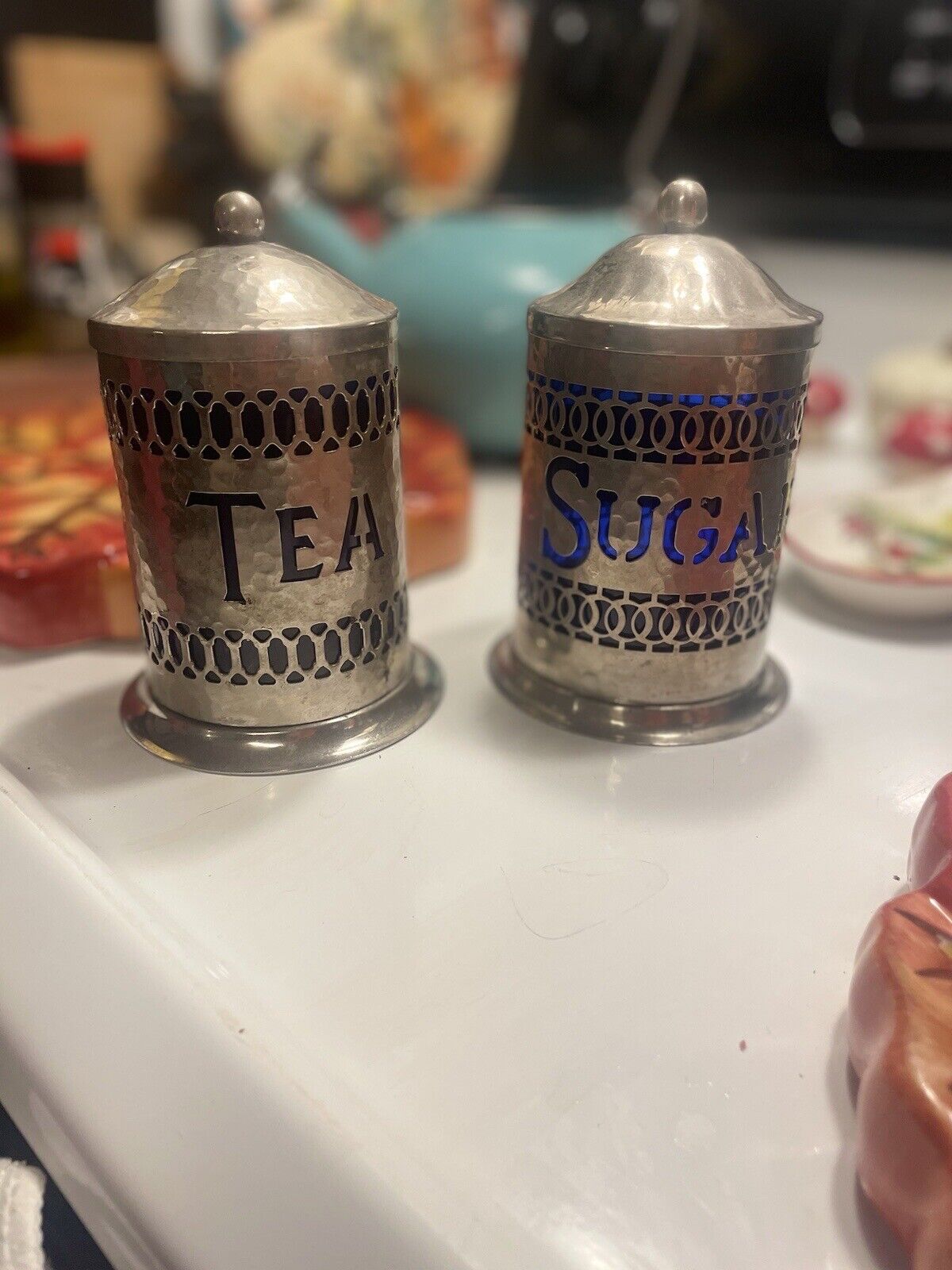 Vintage Tea And Sugar Canisters Made In England