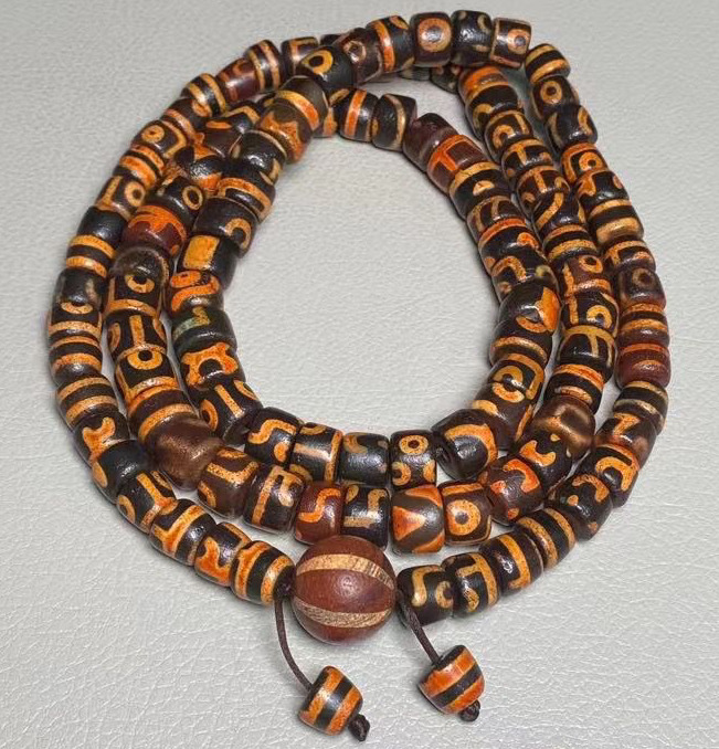 Rare Tibet Old Dzi Beads God beads tablets Buddha beads necklace