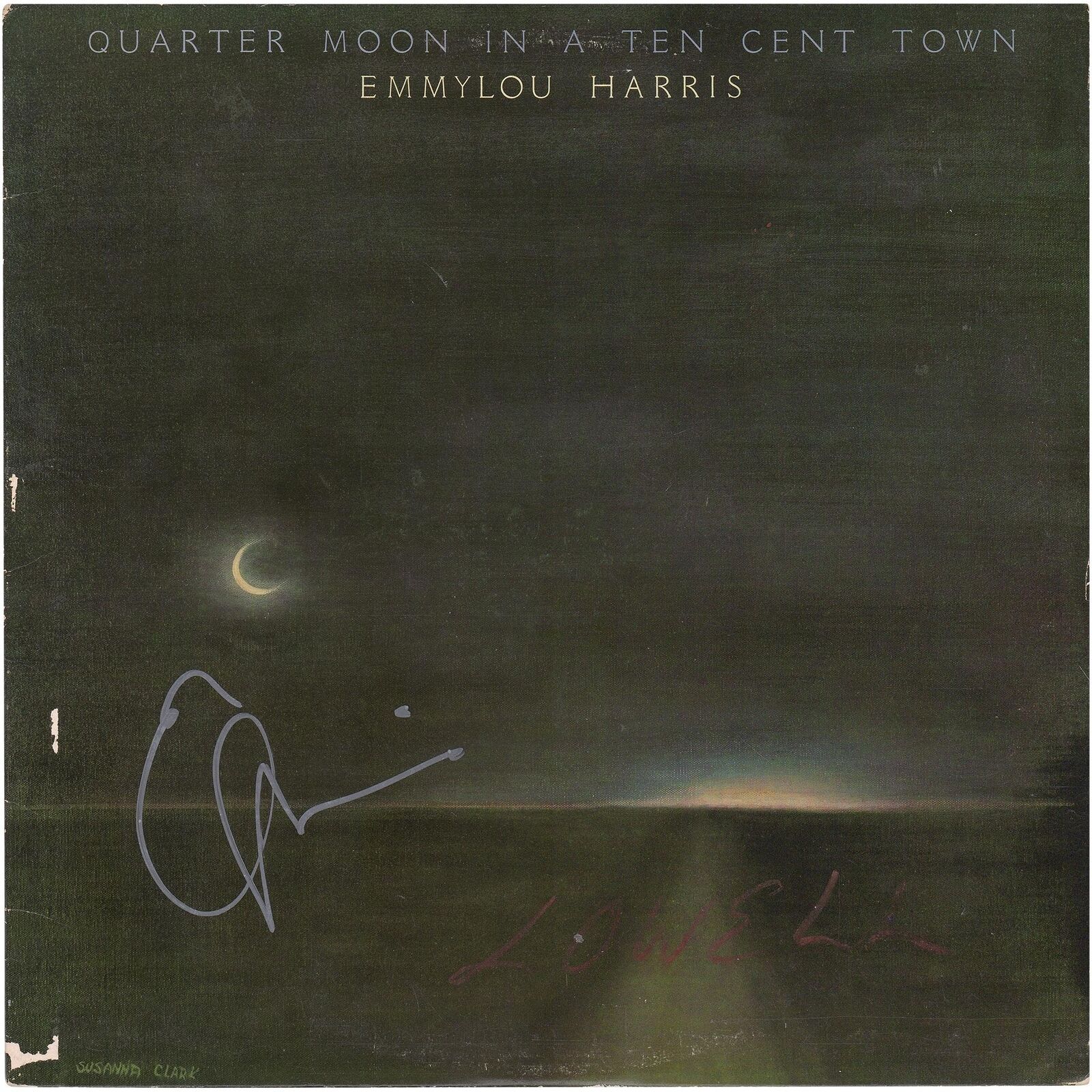 Emmylou Harris Autographed Quarter Moon in a Ten Cent Town