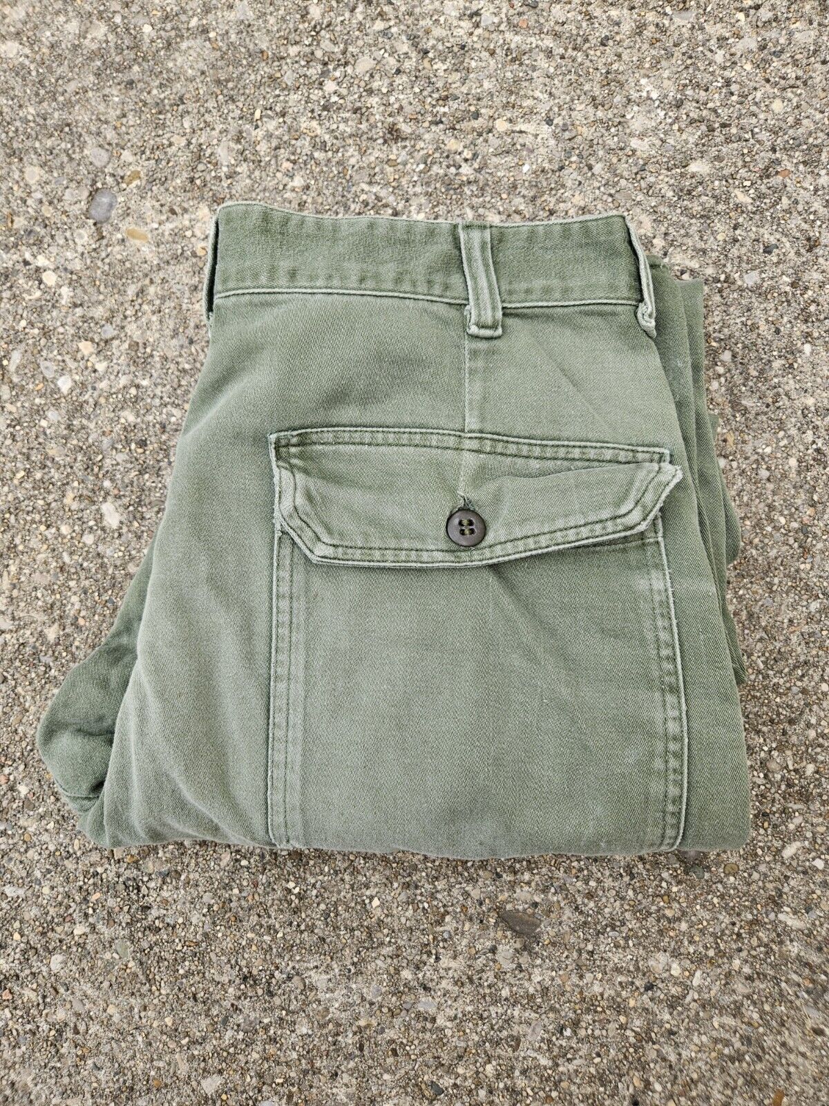 Vintage Military Vietnam OG 107 Trousers Size 32 X 28.5 Distressed
