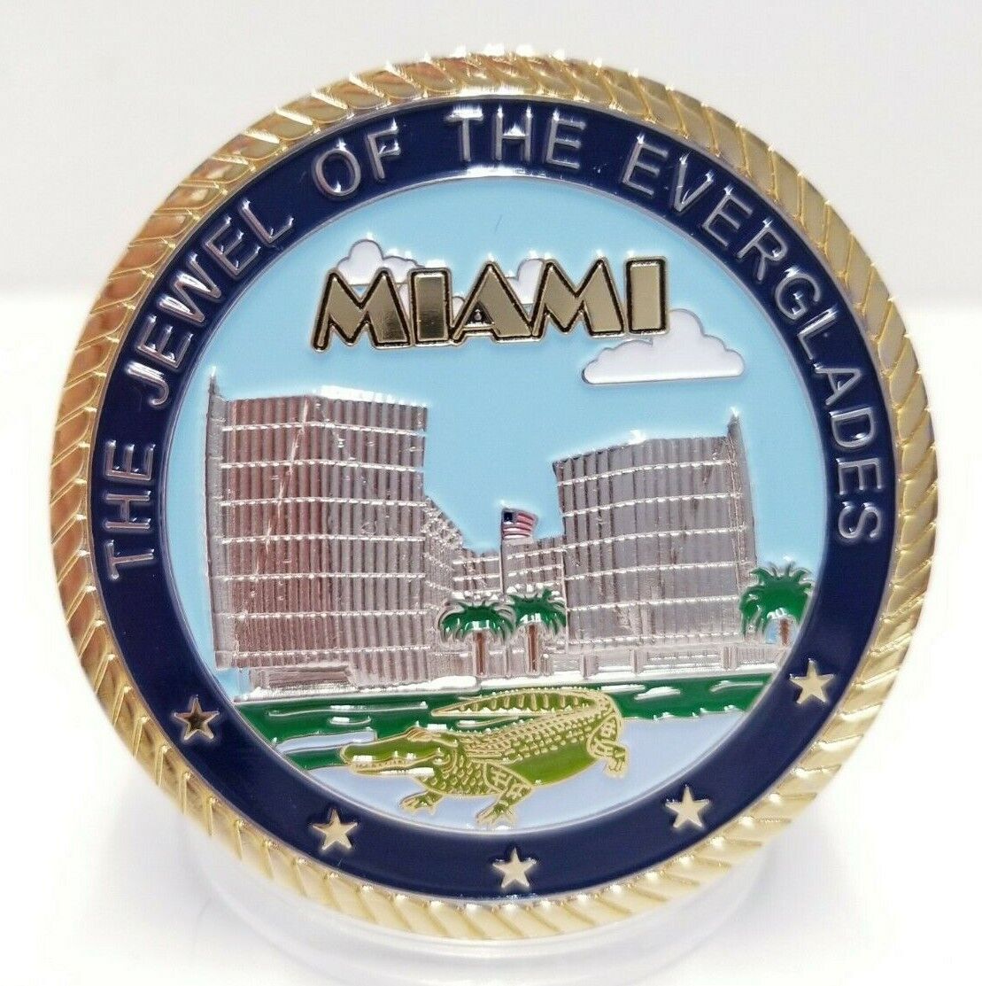 THE JEWEL OF THE EVERGLADES MIAMI DEPARTMENT OF JUSTICE F.B.I. CHALLENGE COIN