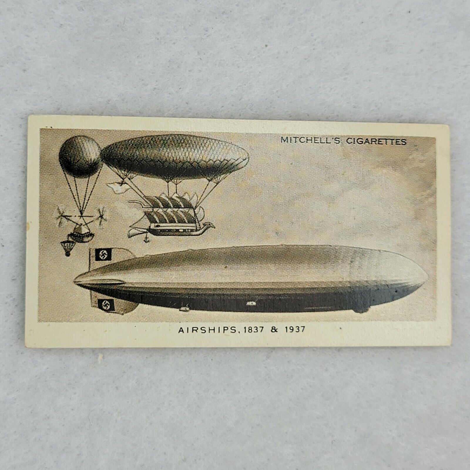 1937 Mitchell\'s Cigarettes WONDERFUL CENTURY 1837-1937 #9 Airships (A)