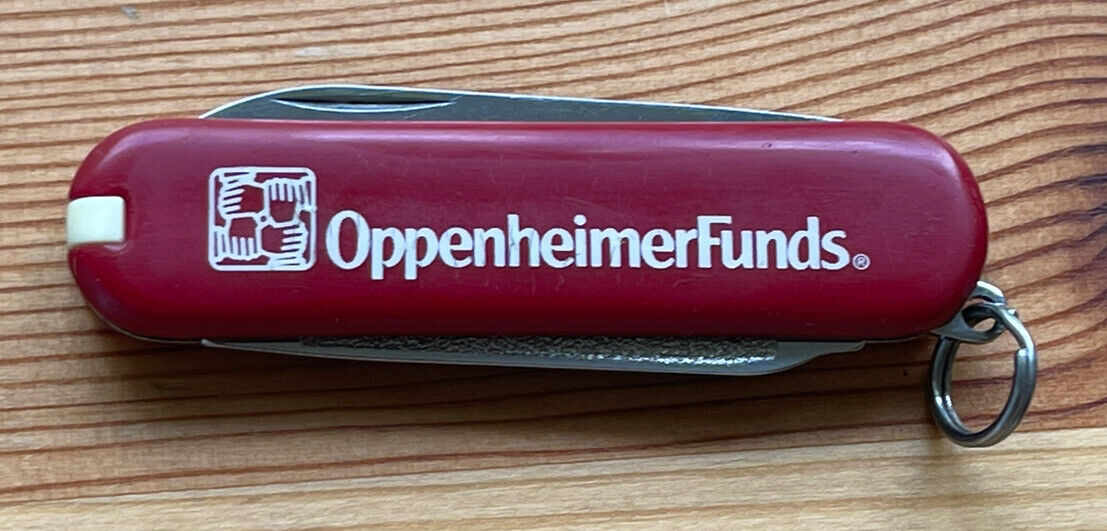 Rare Vintage “Oppenheimer Funds” LOGO  Victorinox ESCORT Swiss Army Knife NICE