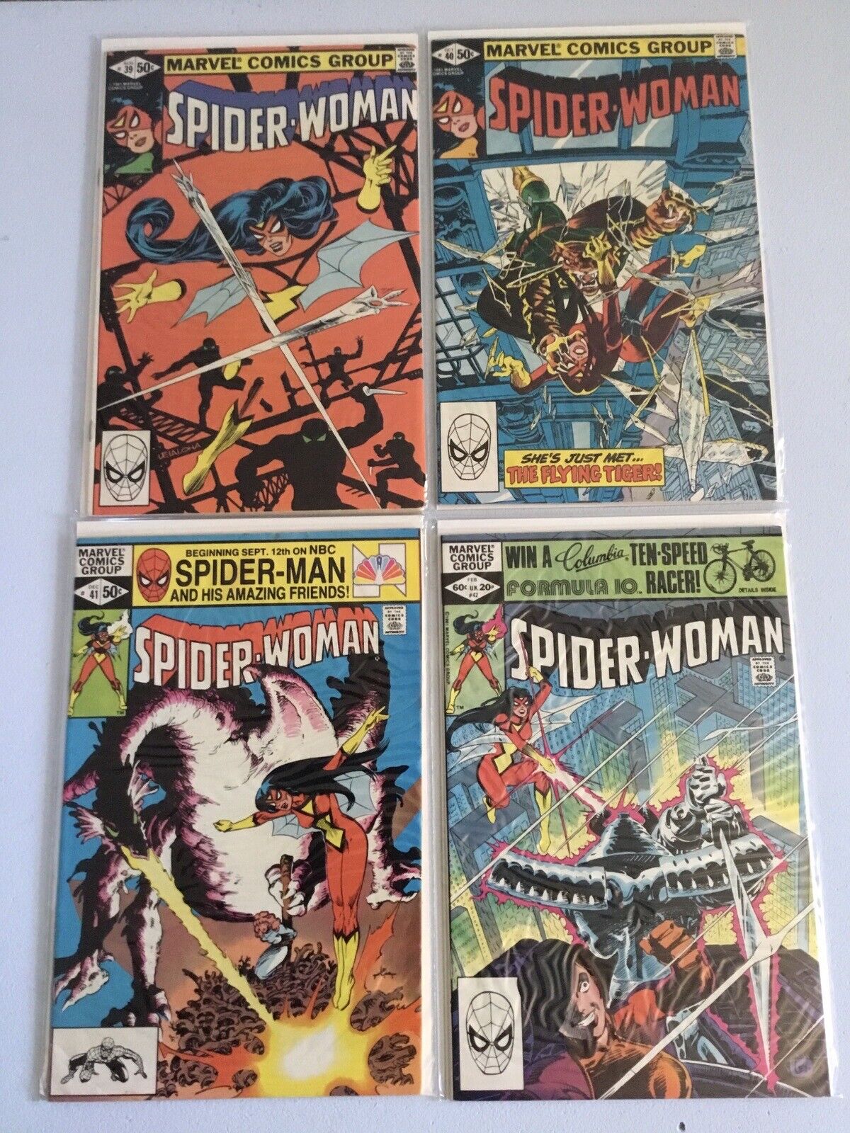 Spider-Woman Spiderwoman Comics #39 #40 #41 #42 Marvel 1981 High Grade Lot