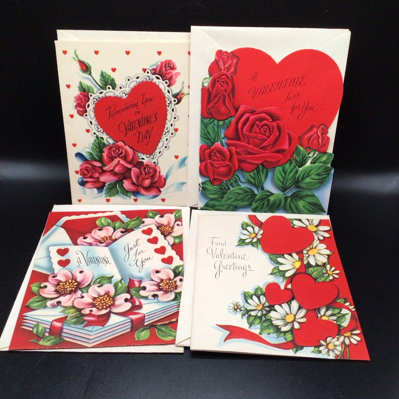 Vintage The DA Line Valentines Cards 1950s Unused W Envelopes USA