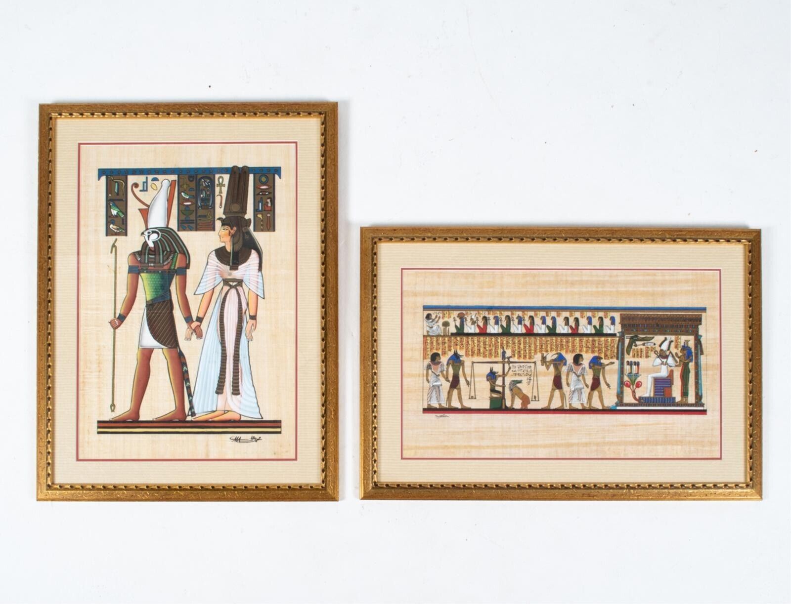 Genuine Hand Painted Egyptian Art Papyrus Signed by Artist S. Gharib FINE ART