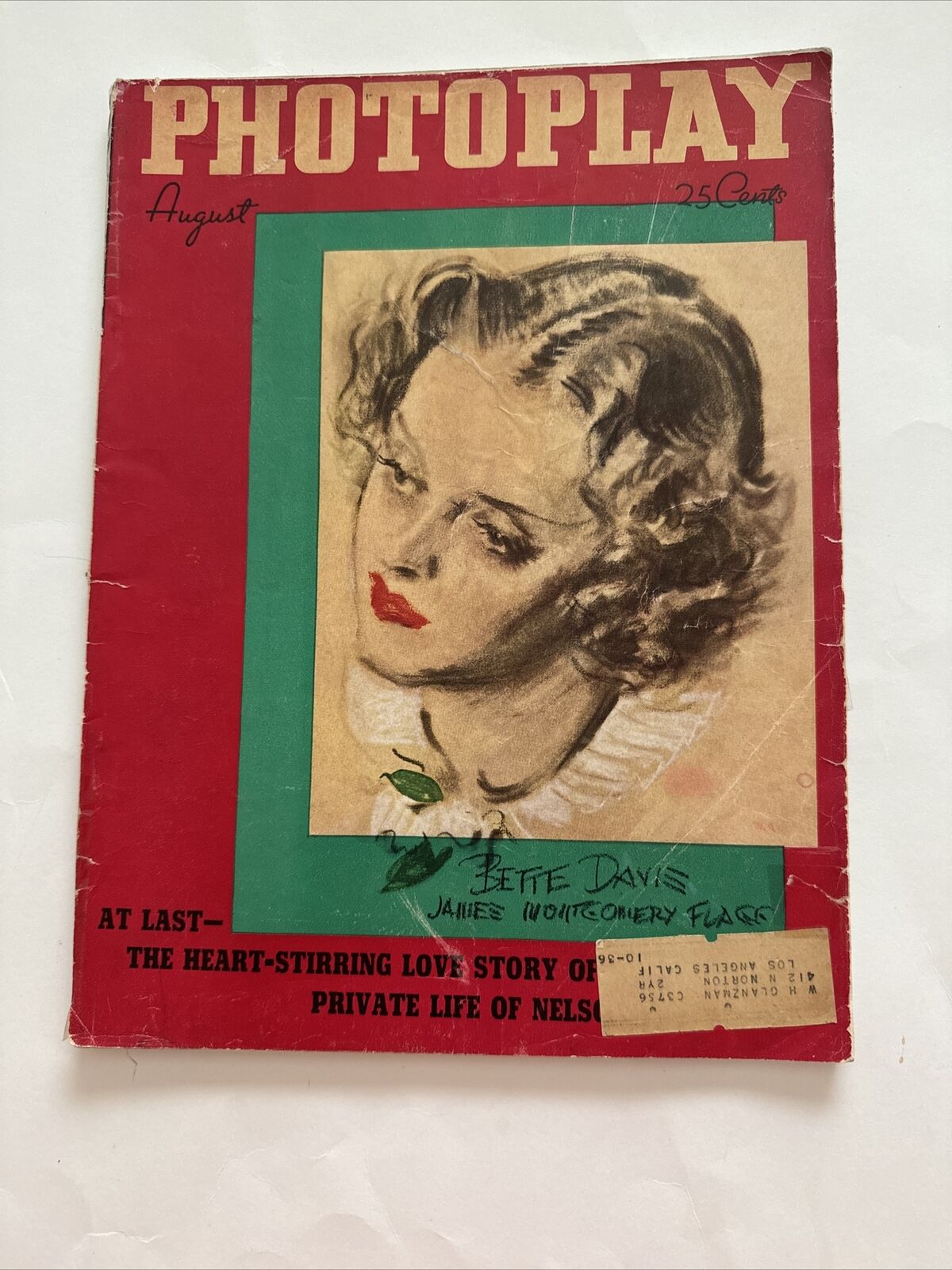 PHOTOPLAY August 1936 Fan Magazine BETTE DAVIS Cover by JAMES MONTGOMERY FLAGG