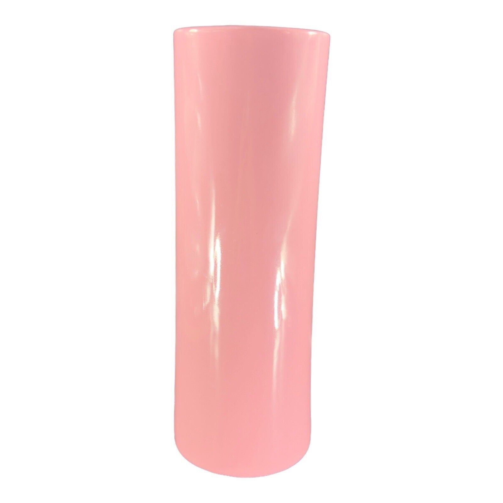 Vintage Royal Haeger Vase Tall Cylinder Pink Glaze Ceramic Pottery MCM VTG