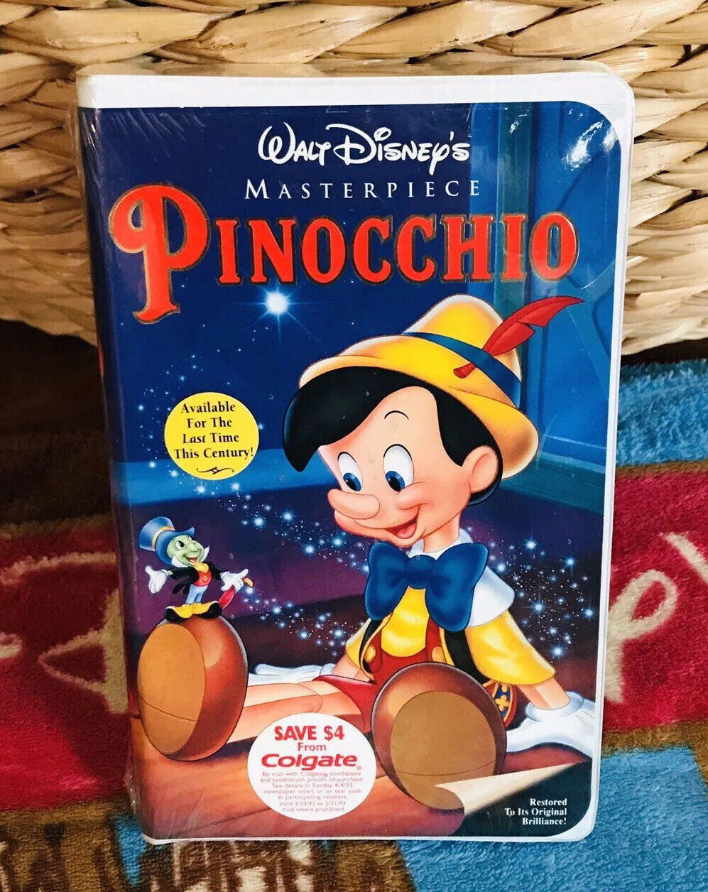 Disney Pinocchio Original SEALED NEW Vintage VHS VCR Tape Masterpiece Collection