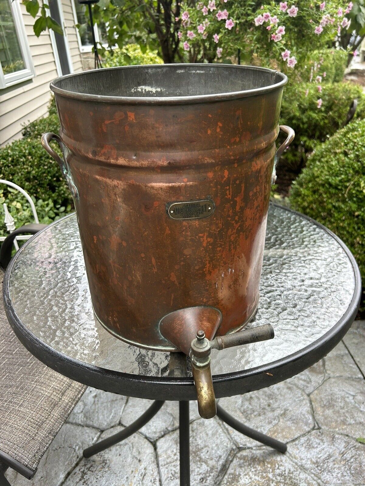 Antique c.1920s Staines England large copper Water Cooler Dispenser brass spout
