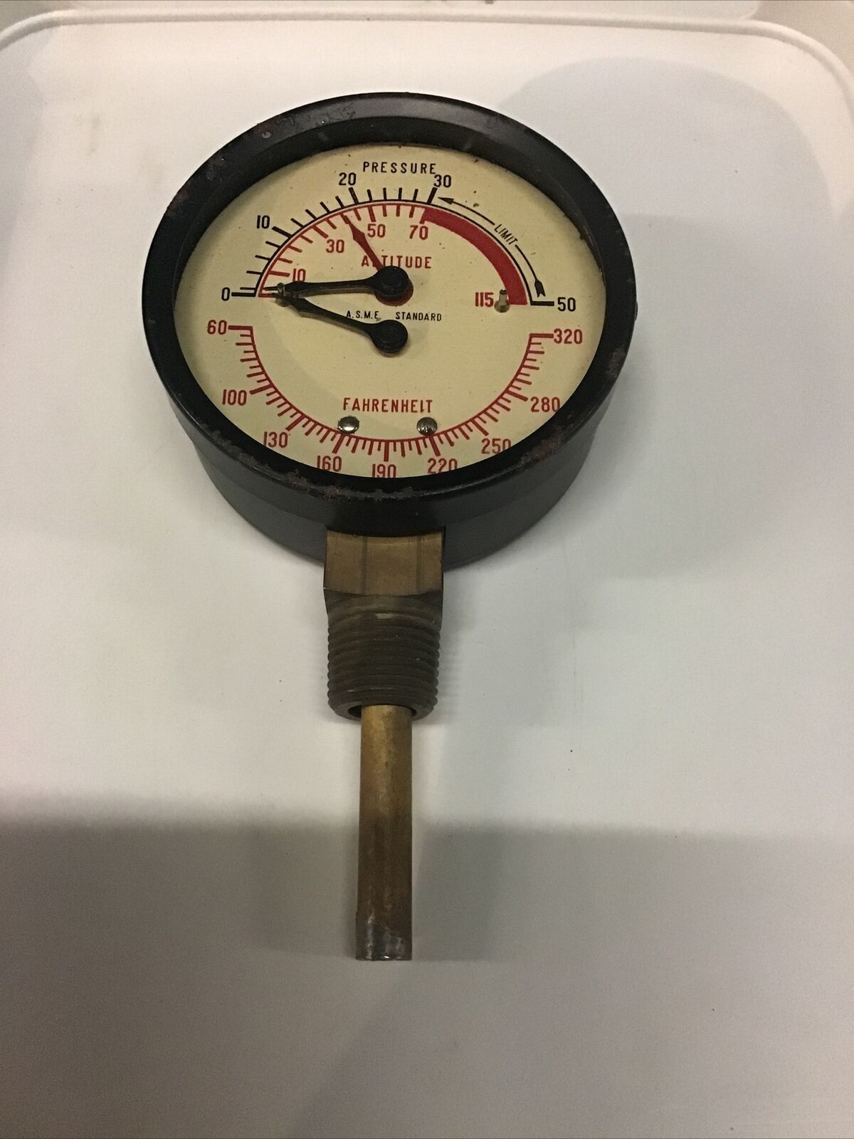 Vintage Jas.P Marsh Pressure, Altitude, Temperature A.S.M.E. Standard Gauge 320F